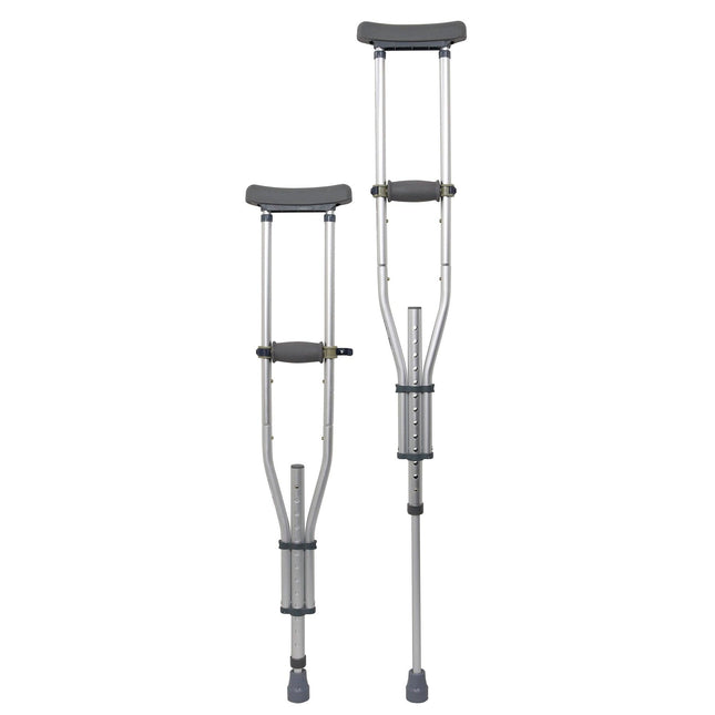 McKesson | McKesson Underarm Crutches Aluminum Frame Youth / Adult / Tall Adult 300 lbs. Weight Capacity Push Button Adjustment | 146-RTL10433