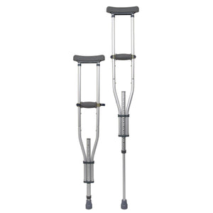 McKesson Underarm Crutches Aluminum Frame Youth / Adult / Tall Adult 300 lbs. Weight Capacity Push Button Adjustment 146-RTL10433
