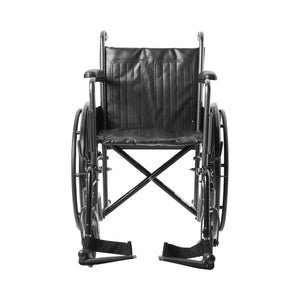McKesson Wheelchair Dual Axle Full Length Arm Swing-Away Black Upholstery 18 Inch Seat Width Adult 300 lbs. Weight Capacity 146-SSP218FA-SF