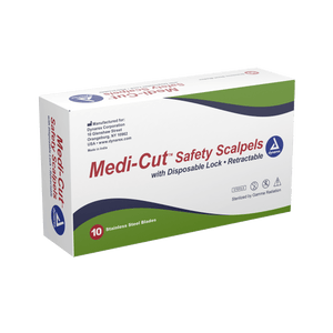 Medi-Cut Safety Scalpels / Plastic Sensory Grip Handle Sterile Disposable 4160