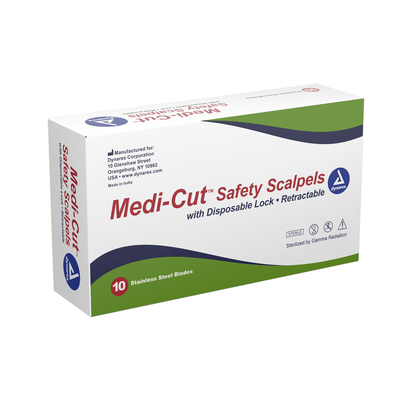 Medi-Cut Safety Scalpels / Plastic Sensory Grip Handle Sterile Disposable 4160