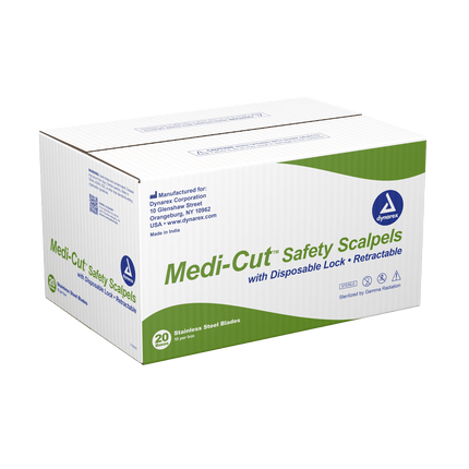 Medi-Cut Safety Scalpels | 4160 | | Disposable Medical Supplies, Handles with Blades, Knives and Scalpels, Surgical & Procedural | Dynarex | SurgiMac
