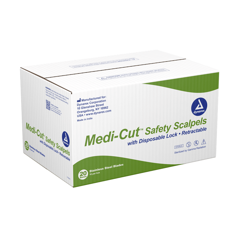 Medi-Cut Safety Scalpels / Plastic Sensory Grip Handle Sterile Disposable 4160