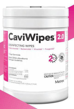 Metrex CaviWipe 2.0 Surface Disinfectant Premoistened Manual Pull Wipes 65 Count 14-1150