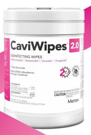 Metrex CaviWipe 2.0 Surface Disinfectant Premoistened Manual Pull Wipes 65 Count 14-1150
