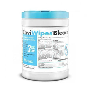 Metrex CaviWipe Bleach Surface Disinfectant Cleaner Premoistened Manual Pull Wipe 13-9100