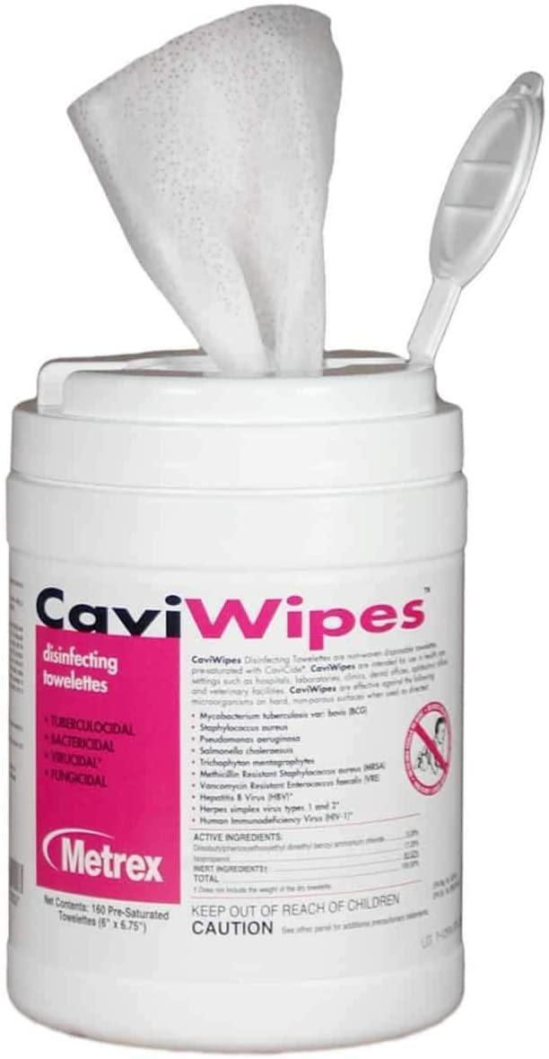 CaviWipes Disinfecting Towelettes, Premoistened Alcohol-Based, Manual Pull, 13-1100 13-1100-1