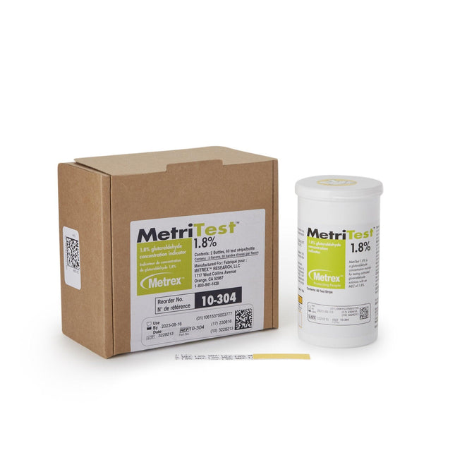 Metrex | Metrex Glutaraldehyde MetriTest 60 Test Strips Bottle | 10-304