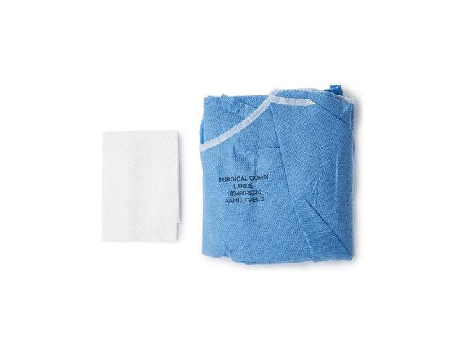 McKesson | Non-Reinforced Surgical Gown with Towel Sterile AAMI Level 3 Disposable | 183-I90-8020-S1-LG