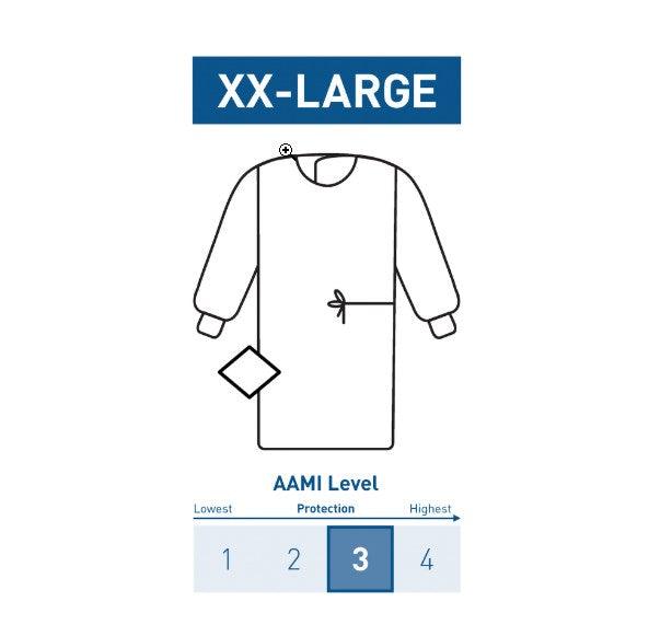 Non-Reinforced Surgical Gown with Towel Sterile AAMI Level 3 Disposable 183-I90-8040-S1-2X