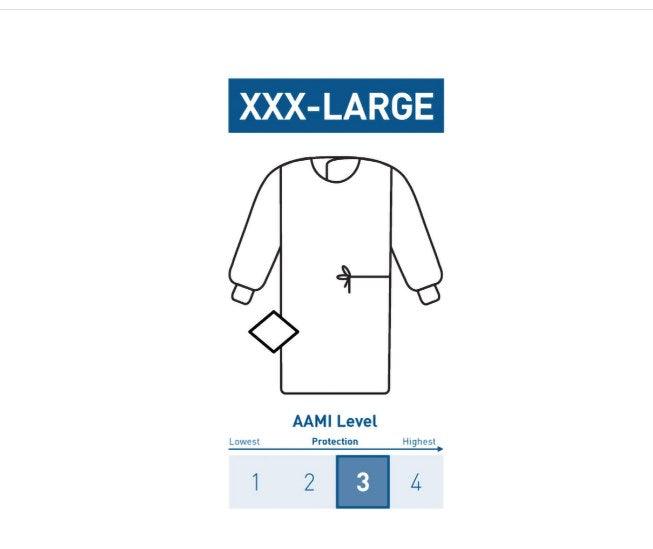Non-Reinforced Surgical Gown with Towel Sterile AAMI Level 3 Disposable 183-I90-8010-S1-Med