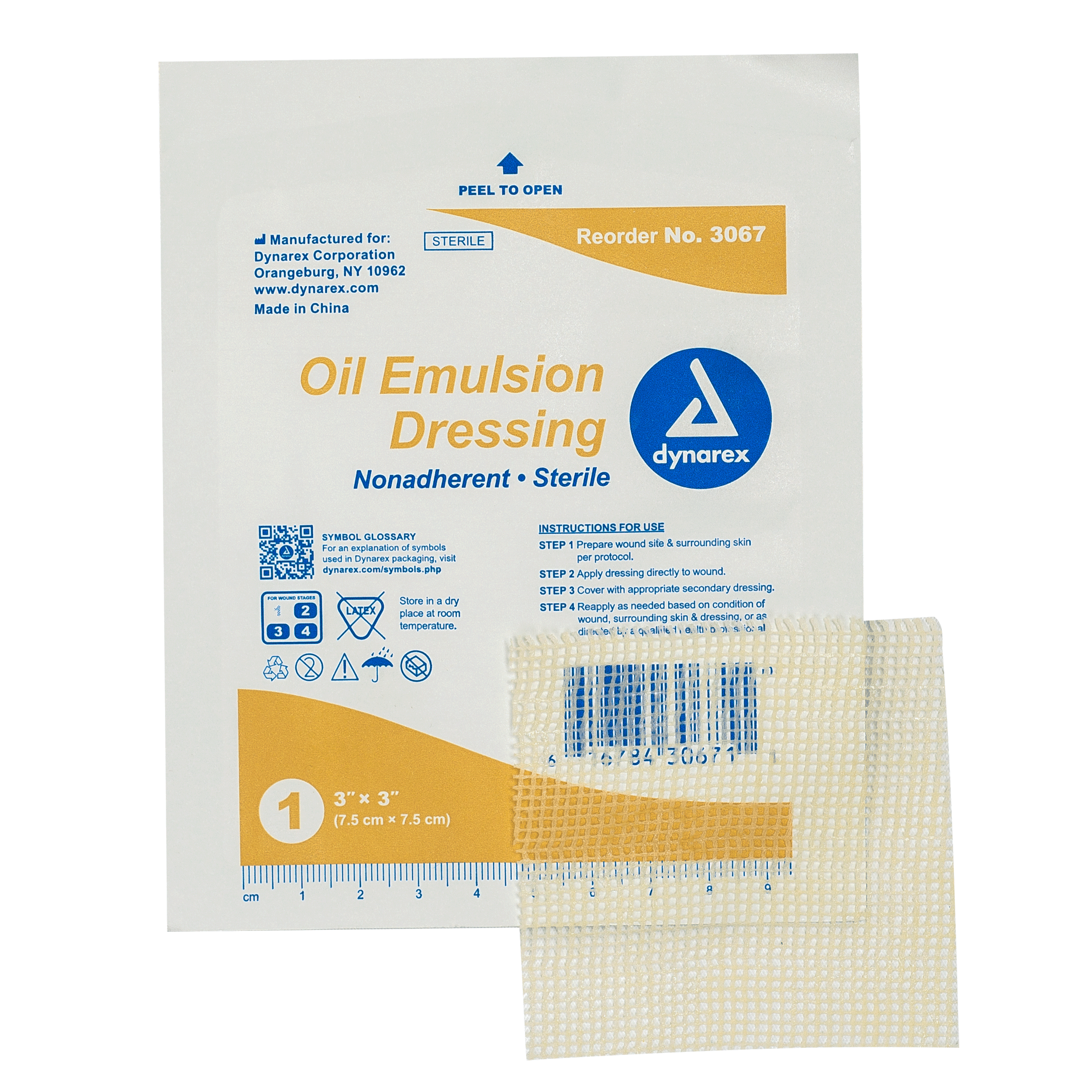 Dynarex 3067 Oil Emulsion Dressing - 3"x3" Dynarex 3067 Oil Emulsion Dressing - 3"x3"