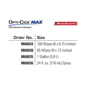 Opti-Cide Max Surface Disinfectant Cleaner Premoistened Wipe M60034