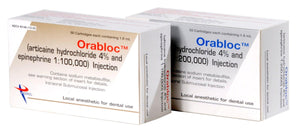 Orabloc Articaine HCl 4% with Epinephrine 1:200,000 Injection Cartridges, 1.8 mL 50/Pk 2101052-1