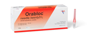 Orabloc Plastic Hub Nerve Block Dental Needle, 25G Long, Red, 100/Bx 102505036