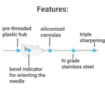 Orabloc Plastic Hub Nerve Block Dental Needle, 25G Long, Red, 100/Bx 102505036