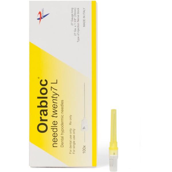 Orabloc Plastic Hub Nerve Block Dental Needle, 27G Long, 100/Bx 102704036