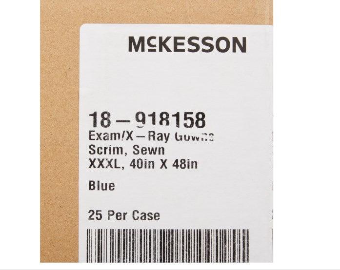Patient Exam Gown 3X-Large Blue Disposable 18-918158