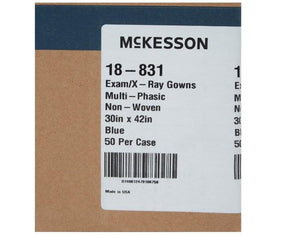 Patient Exam Gown McKesson One Size Fits Most Blue Disposable 18-831