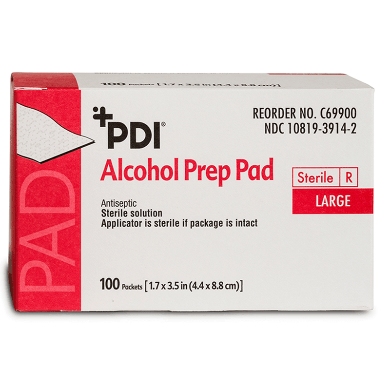 PDI Alcohol Prep Pads Sterile, Large - 2.5 x 3 Inch, C69900 C69900-1