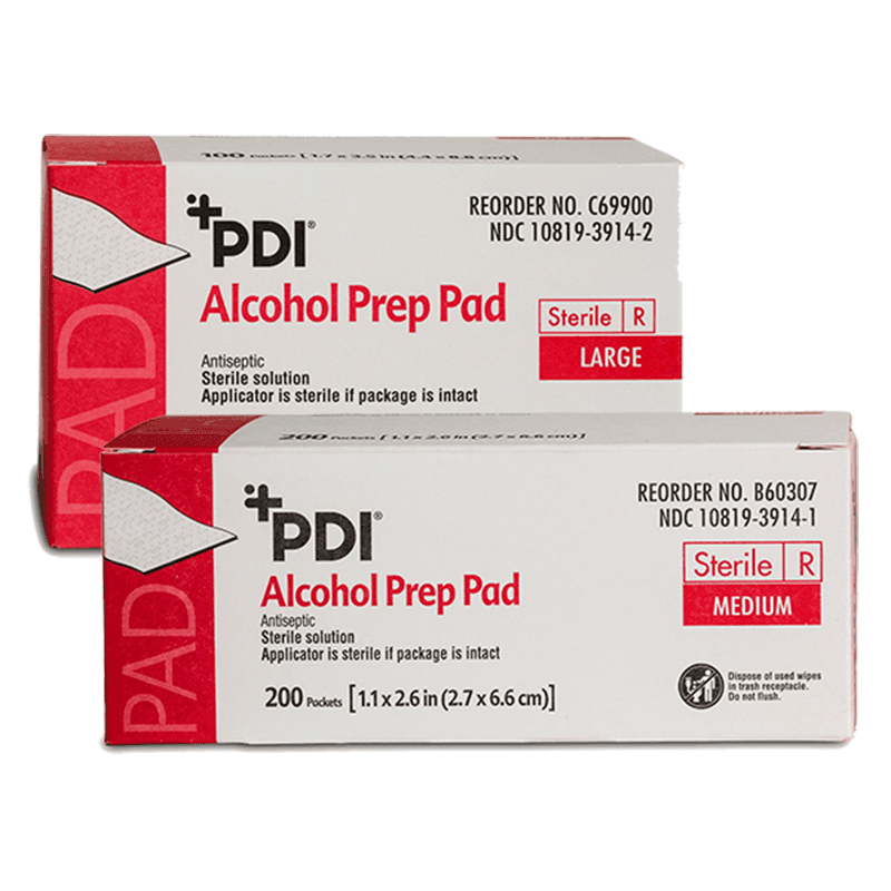 PDI Alcohol Prep Pads Sterile, Large - 2.5 x 3 Inch, C69900 C69900-1