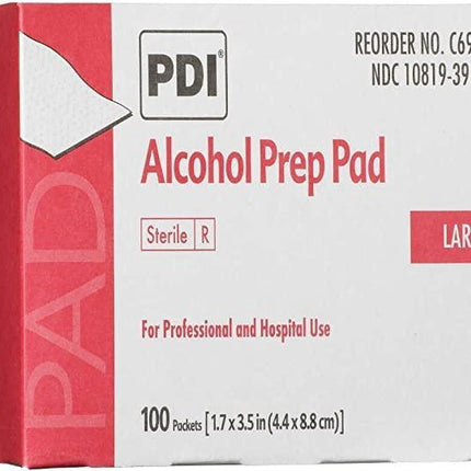 PDI Alcohol Prep Pads Sterile, Large - 2.5 x 3 Inch, C69900 | C69900 | | Alcohol Prep, Disposable Medical Supplies, Prep Pads | PDI | SurgiMac