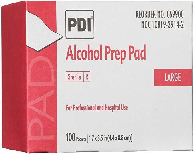 PDI Alcohol Prep Pads Sterile, Large - 2.5 x 3 Inch, C69900 C69900-1