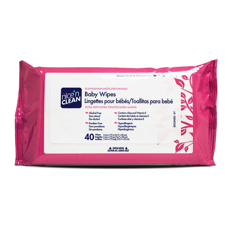 Baby Wipes by PDI - Nice'n Clean - Aloe & Vitamin E - 40 ct. Q34540