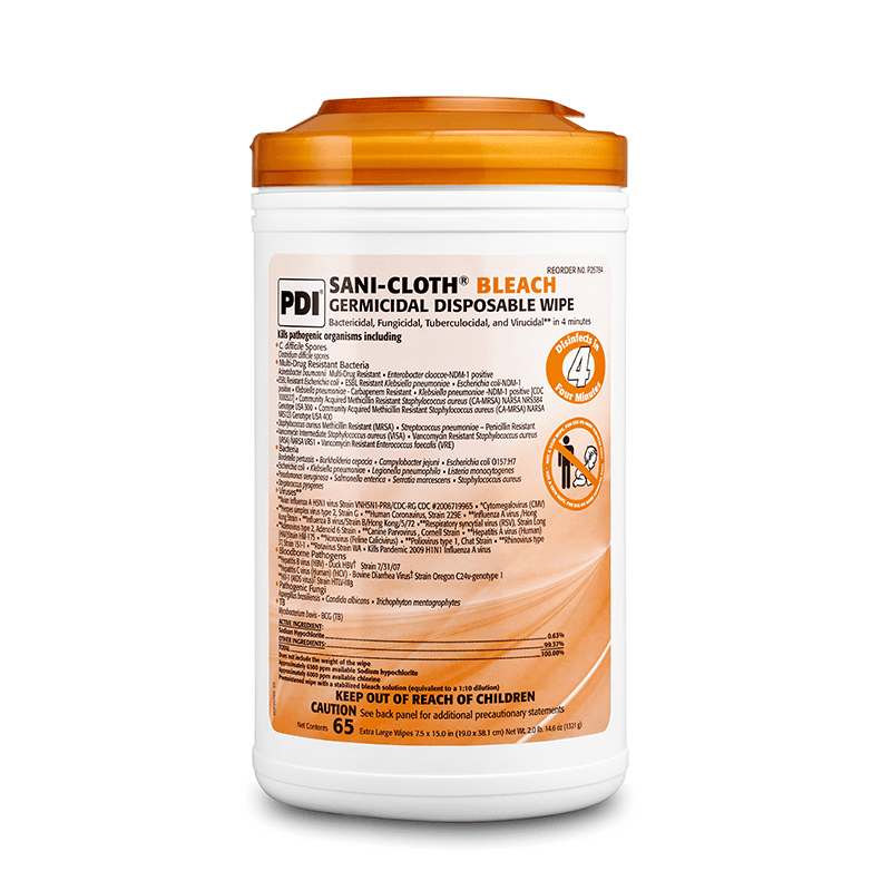 Sani-Cloth Bleach Surface Disinfectant Cleaner Premoistened Germicidal Wipe P25784-1