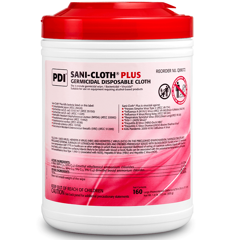 PDI Sani-Cloth Plus - Large Germicidal Disposable Wipes, Q89072 Q89072-1