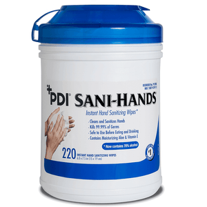 PDI Sani-Hands Alcohol Wipes - 220, Wipes, 6" X 7.5", Large Canister P15984-1