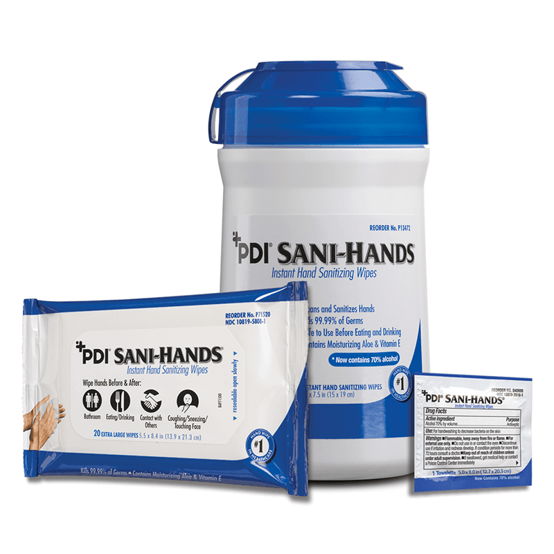 Hand Sanitizing Wipes Sani-Hands Ethyl Alcohol Wipe Soft Pack P71520-1