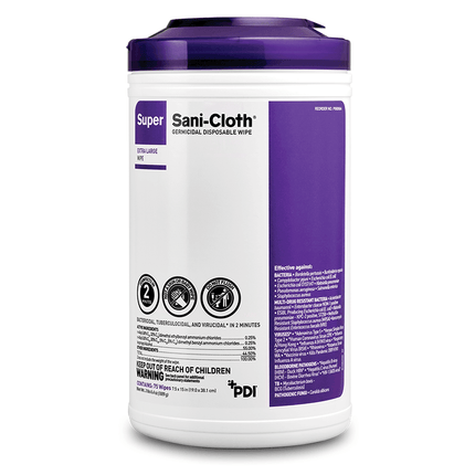 PDI Super Sani-Cloth Extra-Large Wipes (8" x 14"), P86984 (75 Count) | P86984 | | Disinfecting Wipes, Disposable Dental Supplies, Disposable Medical Supplies, Surface disinfectants | PDI | SurgiMac