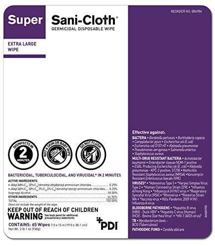 PDI Super Sani-Cloth Extra-Large Wipes (8