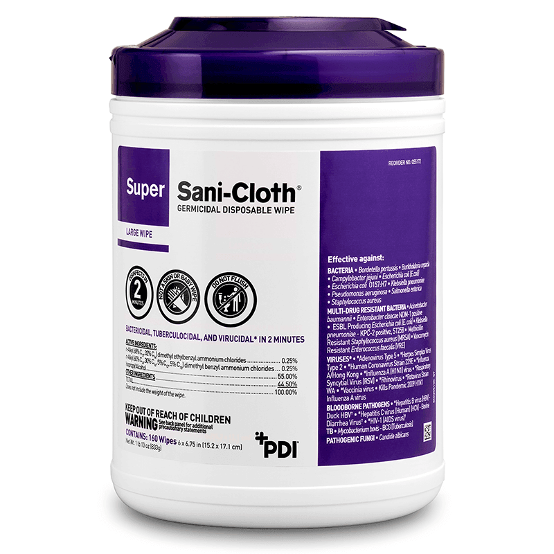 PDI Sani Wipes, Large Super Sani Cloth Disinfectant Wipes: Powerful Sani Cloth Wipes Kill 99.9% of Germs Q55172 Q55172-1