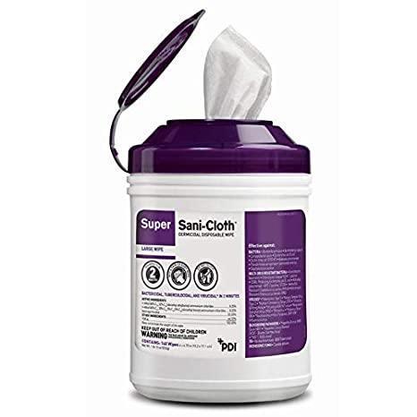 PDI | PDI Super Sani Cloth Large Disinfectant Wipes: Powerful Sani Cloth Wipes Kill 99.9% of Germs Q55172 | Q55172-1