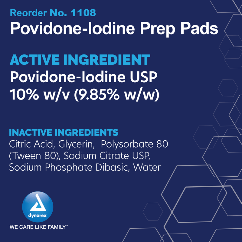 Povidone-Iodine Prep Pad - Medium 1108