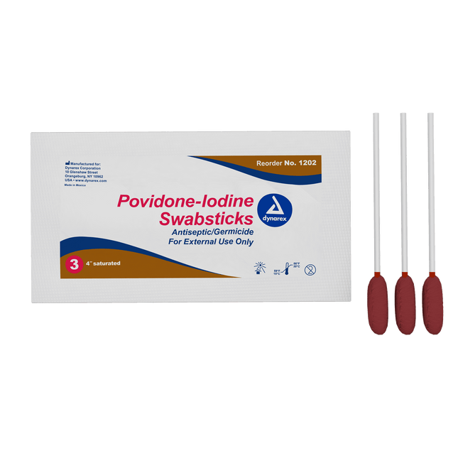 Dynarex | Povidone Iodine Swabsticks | 1202-3