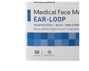 Procedure Mask Pleated Earloops One Size Fits Most NonSterile ASTM Level 1 Adult 91-2101
