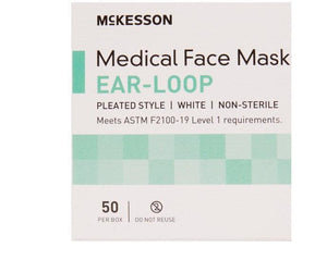 Procedure Mask Pleated Earloops One Size Fits Most NonSterile ASTM Level 1 Adult 91-2101