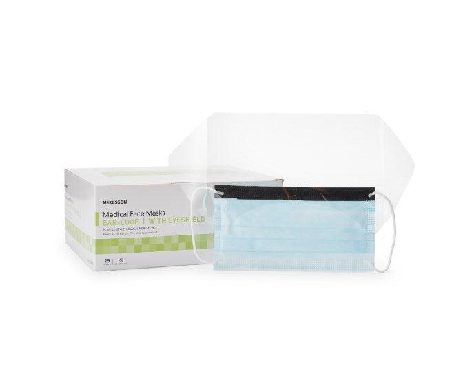 Procedure Mask with Eye Shield Anti-fog Pleated Earloops One Size Fits Most NonSterile ASTM Level 3 Adult 91-2600
