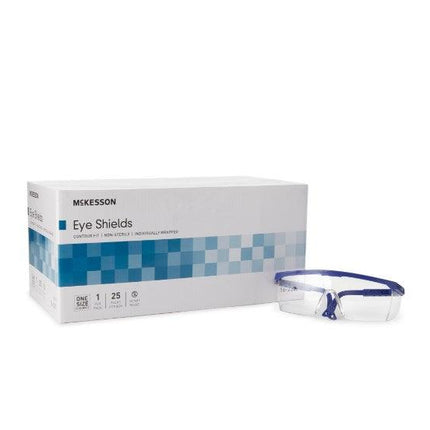 Protective Glasses Brand Side Shield Clear Tint Blue / Clear Frame Over Ear One Size Fits Most | McKesson | SurgiMac