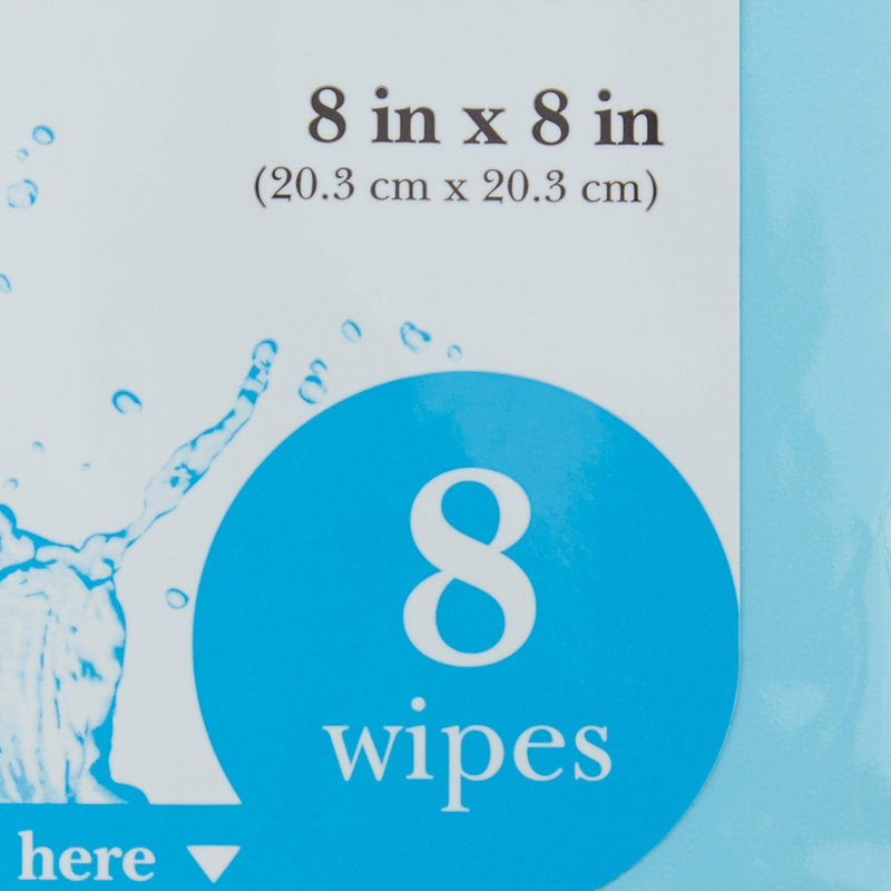 Rinse-Free Bath Wipe McKesson Soft Pack Purified Water / Aloe Scented 8 Count 16-7900