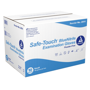 Safe-Touch Blue Nitrile Exam Gloves, Powder-Free 2511