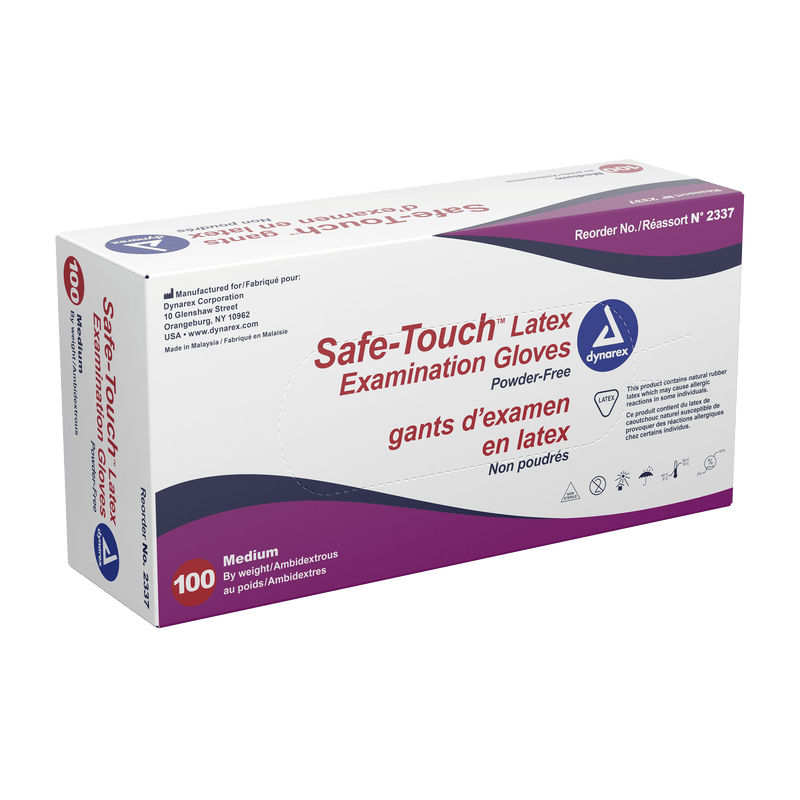 Safe-Touch Latex Exam Gloves - Powder-Free 2337