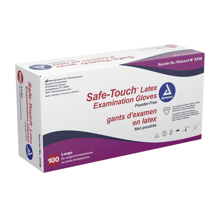 Safe-Touch Latex Exam Gloves - Powder-Free | 2338 | | Disposable Medical Supplies, Gloves, Infection Control, Latex Exam Gloves | Dynarex | SurgiMac