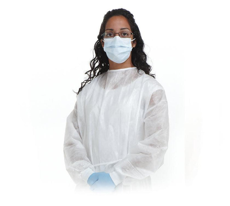 SafeBasic Impervious Gown, Regular, White, 10/bg, 5 bg/cs 8024