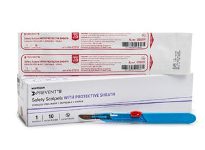 McKesson Safety Scalpel Stainless Steel / Plastic Classic Grip Handle Sterile Disposable 16-37210-EA