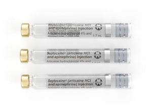 Septodont Septocaine Articaine HCl 4% with Epinephrine 1:200,000 Cartridges - 1.7 mL 01A1200-1