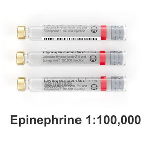 Lignospan Standard Lidocaine 2% with Epinephrine 1:100,000 Cartridges, Box of 50 - 1.7 mL 01A1100-1
